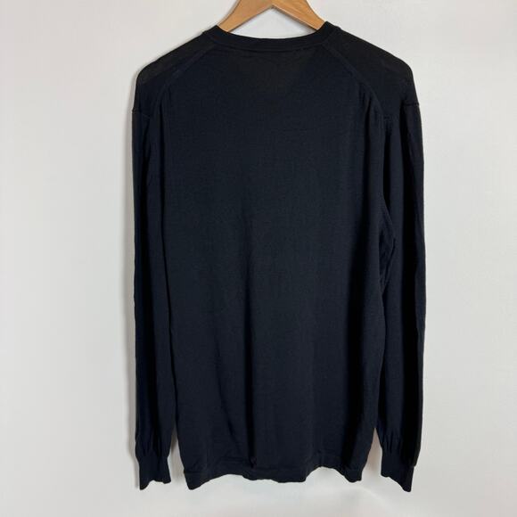 GRAN SASSO Virgin Wool V-Neck Men's Sweater Dark Gray Size EU 54/XL - Picture 2 of 5